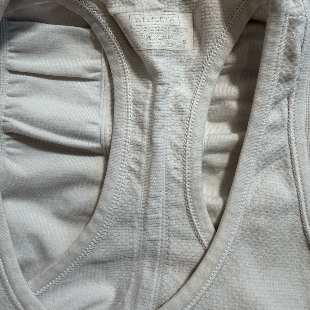 Athleta White Racerback Ruched Tank Top - Picture 2 of 2